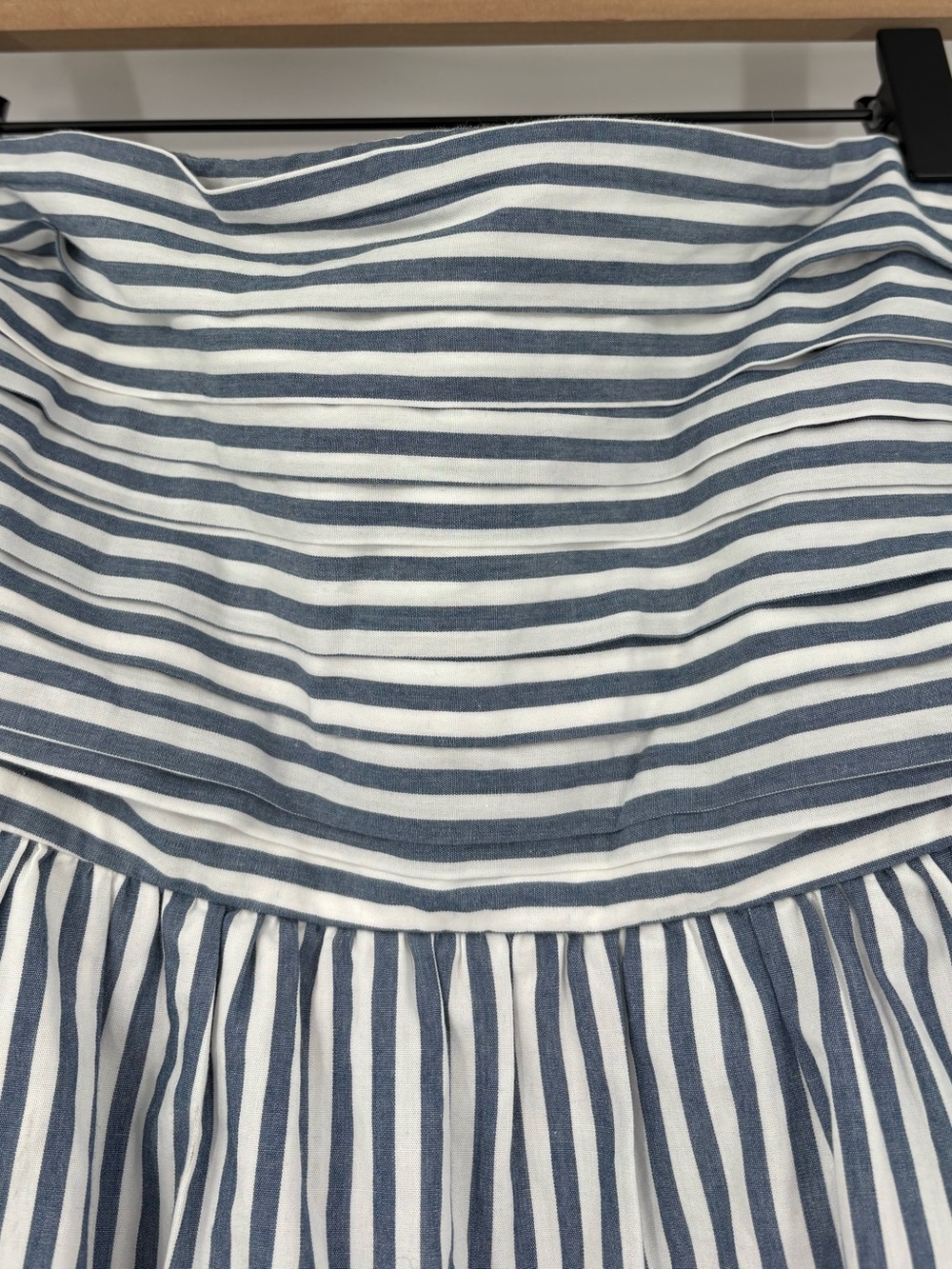 Abercrombie Emerson Off Shoulder Puff Sleeve Blue/White Stripe Dress Skort Large - Picture 9 of 16
